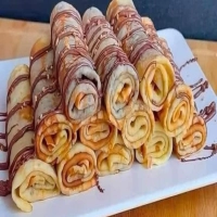 ROLLO DE CREPAS CON NUTELLA 🌰🥠😋😋🤤