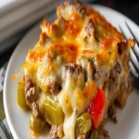 Philly Cheesesteak Casserole