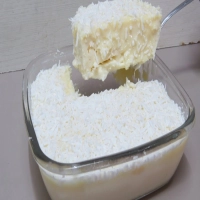 Sobremesa gelada de coco bem cremosinha e feita com poucos ingredientes