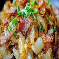 Fried Cabbage with Onion, and Garlic