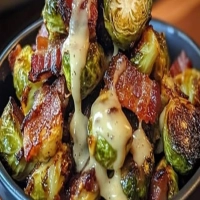 Honey-Glazed Roasted Brussels Sprouts with Bacon