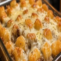 Cheesy Tater Tot Meatloaf Casserole