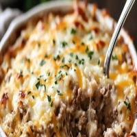 French Onion Ground Beef And Rice Casserole