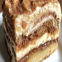Cinnamon Roll Gooey Butter Cake with Sticky Toffee Buttercream Flood 