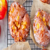 Soft Cinnamon Apple Fritters with Vanilla Glaze