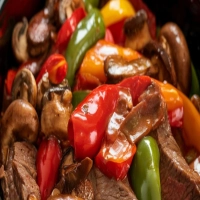 Slow Cooker Pepper Steak with Mushrooms