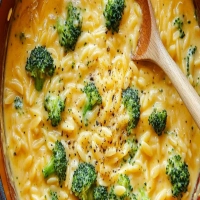 One Pot Broccoli Cheese Orzo