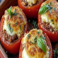 Tomates Farcies à la Viande et au Fromage Fondant