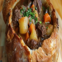 Beef Stew in a Bread Bowl