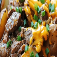 Crockpot Loaded Steak and Potato Bake 