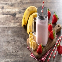 VITAMINA DE MORANGO, BANANA E LARANJA