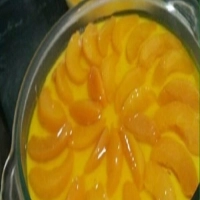 Torta Gelada de Pêssego na travessa 