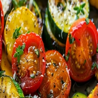 Roasted Garlic-Parmesan Zucchini, Squash, and Tomatoes