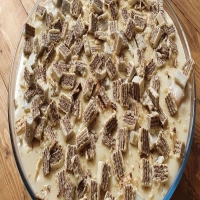 Mousse de doce de leite com bis branco 