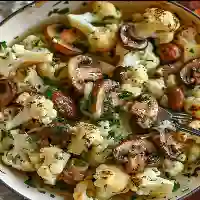 Garlic Cauliflower and Mushrooms