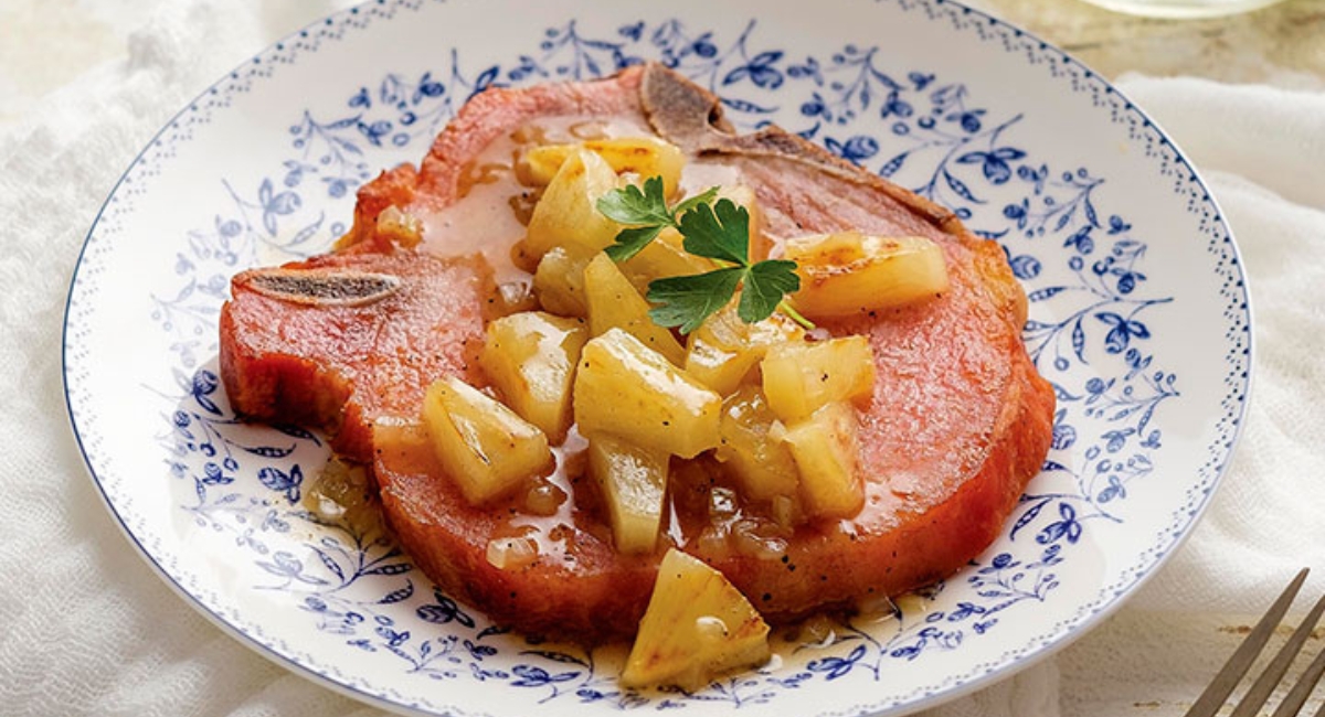 Chuletas de cerdo con piña