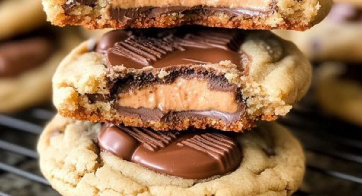 Gooey Reese's Cheesecake Cookies 🍫