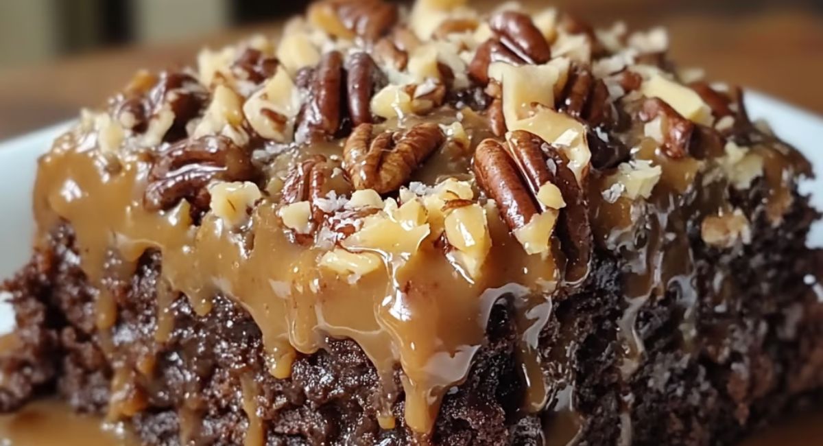 German Chocolate Poke Cake