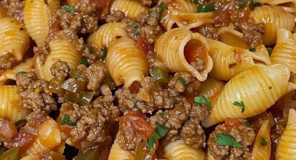 Pasta shells with  ground Beef