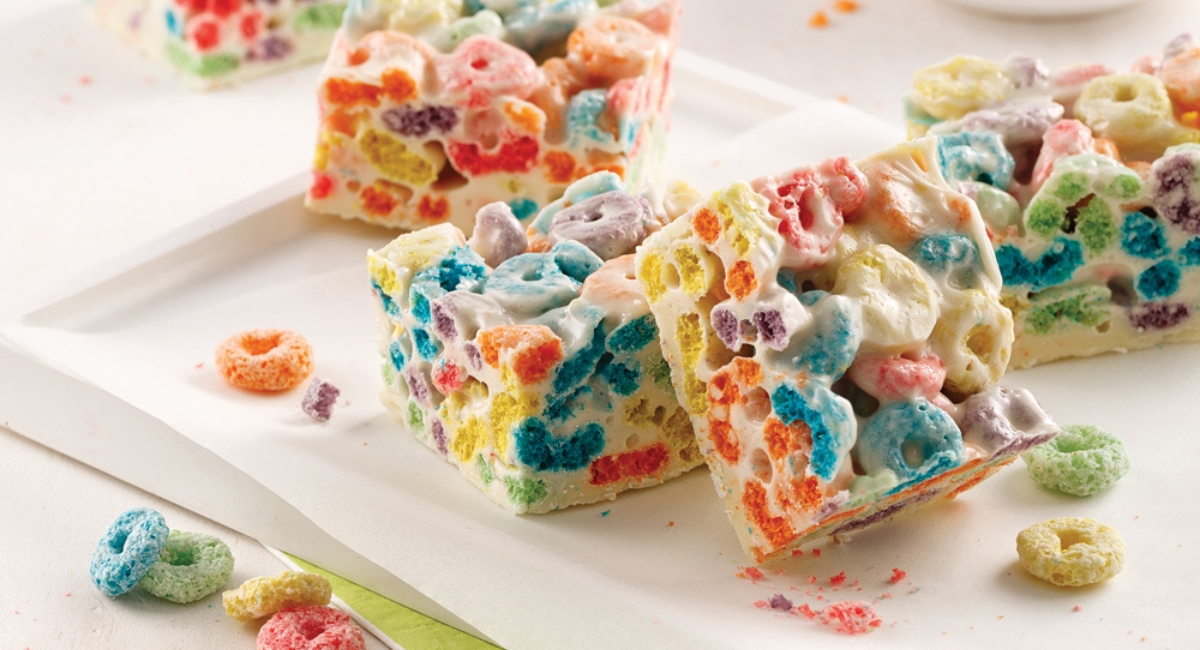 Carrés de céréales aux guimauves et chocolat blanc 