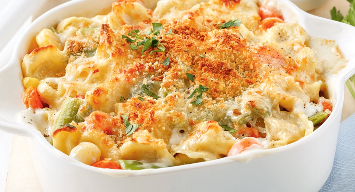 Gratin de tortellinis aux légumes 