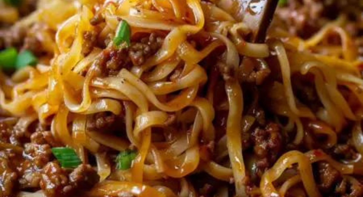 Mongolian Ground Beef Noodles