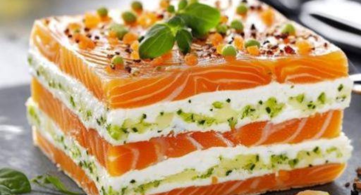 Mille-feuilles de saumon fumé au mascarpone citronné