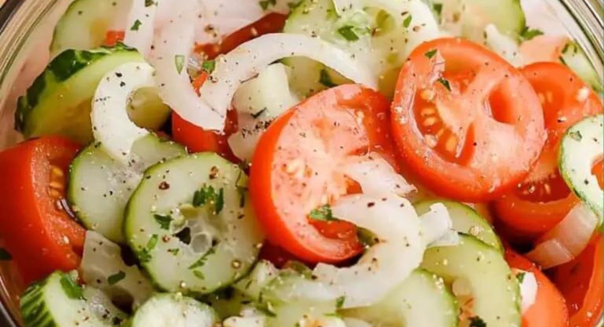 Marinated Cucumbers, Onions, and Tomatoes