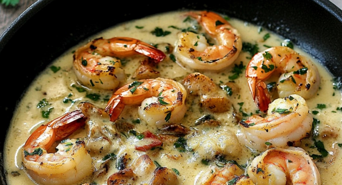 Crevettes à l’Ail et Lait de Coco