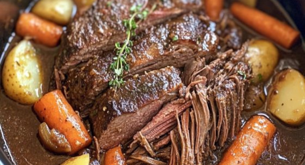 Slow Cooker Amish Pot Roast with Root Vegetables