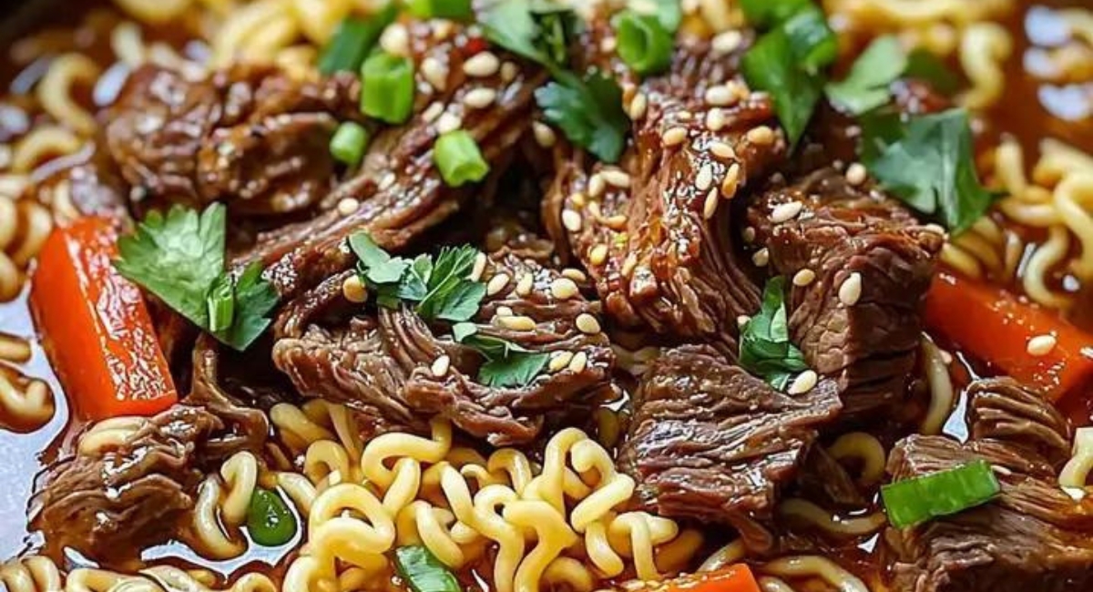 Slow Cooker Beef Ramen Noodles