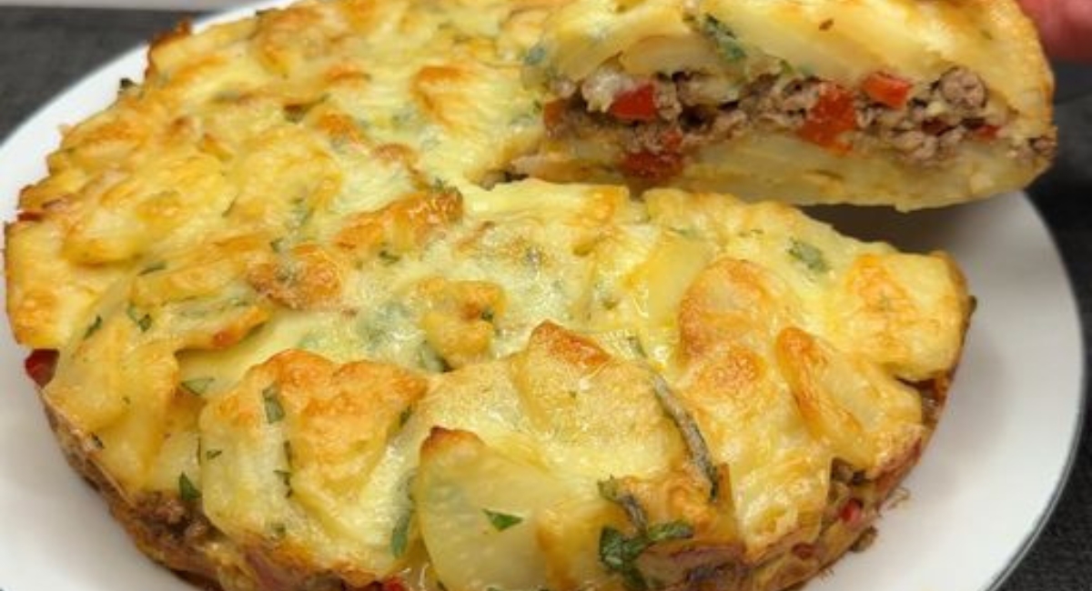 Gratin copieux de pommes de terre et de bœuf haché