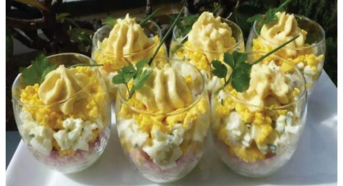 Œufs mimosa en verrines