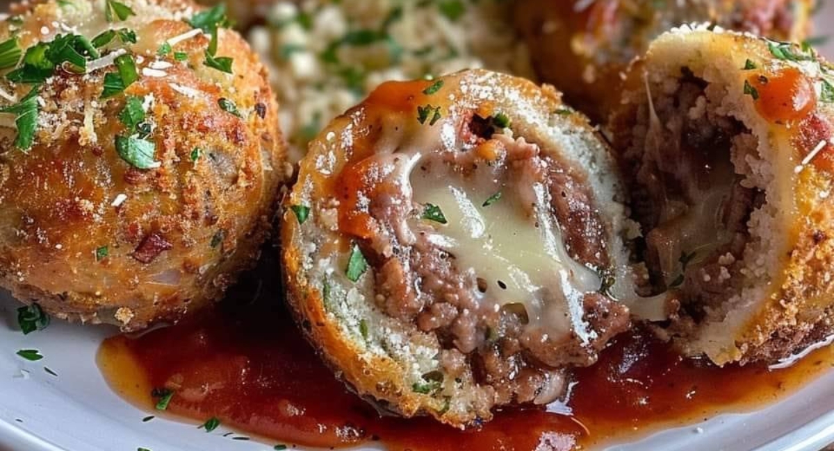 Bouchées de pain de viande farcies au fromage