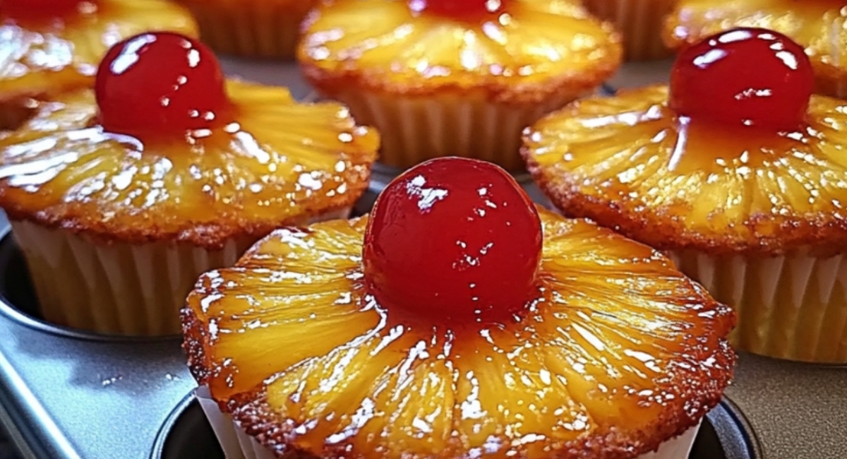 Mini Pineapple Upside-Down Cupcakes