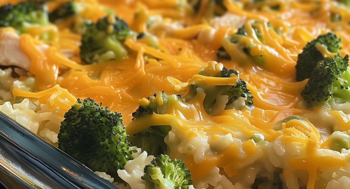 Broccoli Rice Cheese and Chicken Casserole