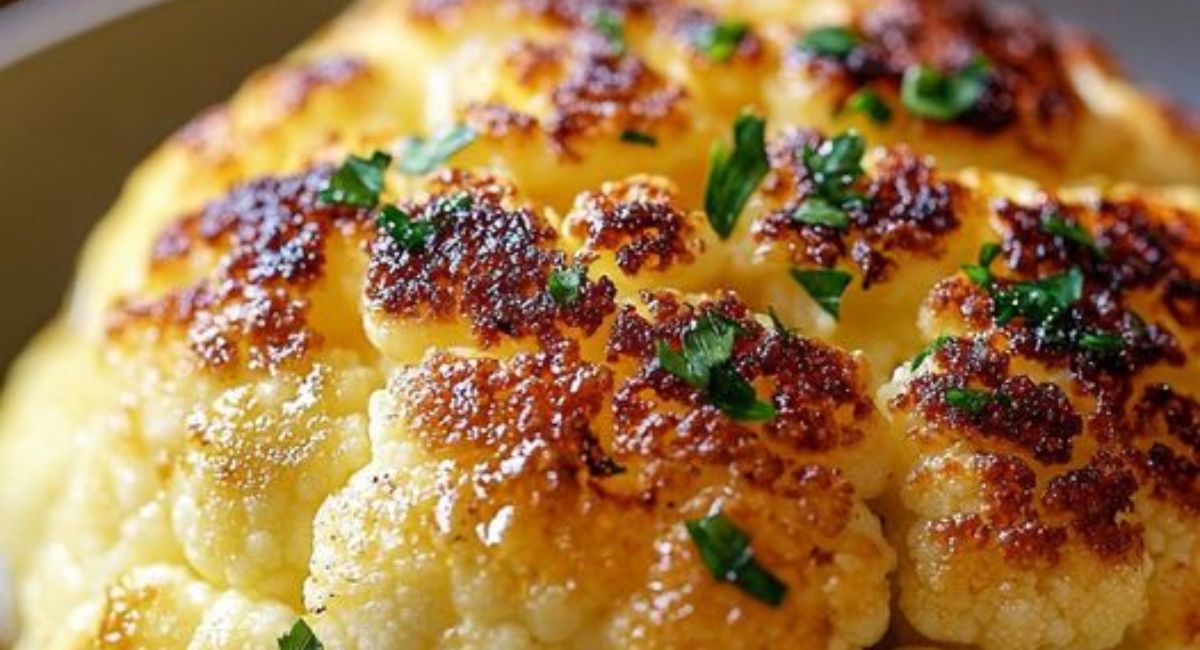 Golden Roasted Cauliflower With Butter Sauce