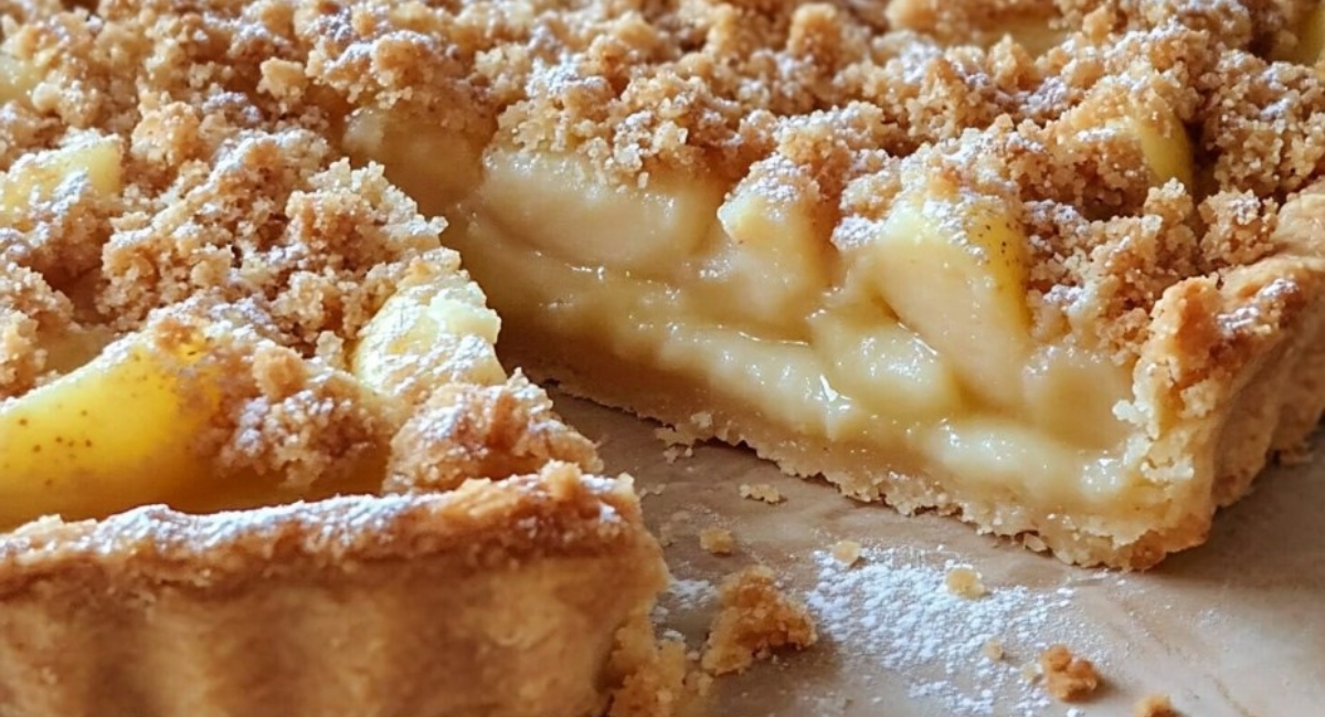 Tarte crumble aux pommes caramélisées