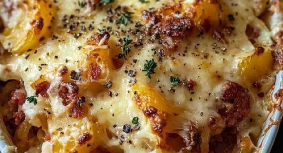 Gratin de Pommes de Terre, Chorizo, Tomate et Béchamel