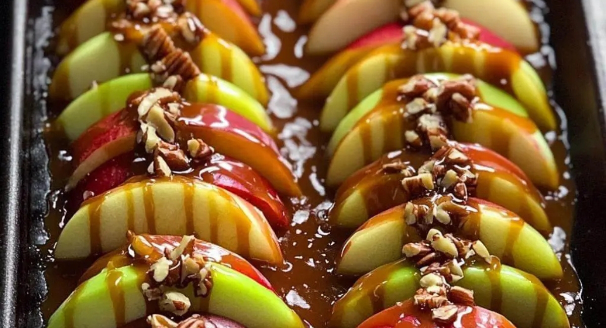 Sheet Pan Caramel Apples