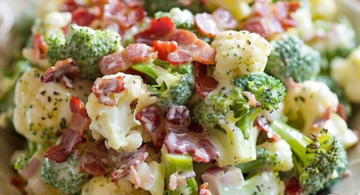 Broccoli and Cauliflower Salad