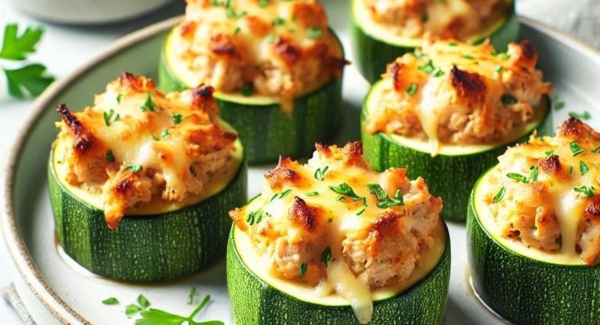 Bouchées de Courgettes Farcies au Poulet