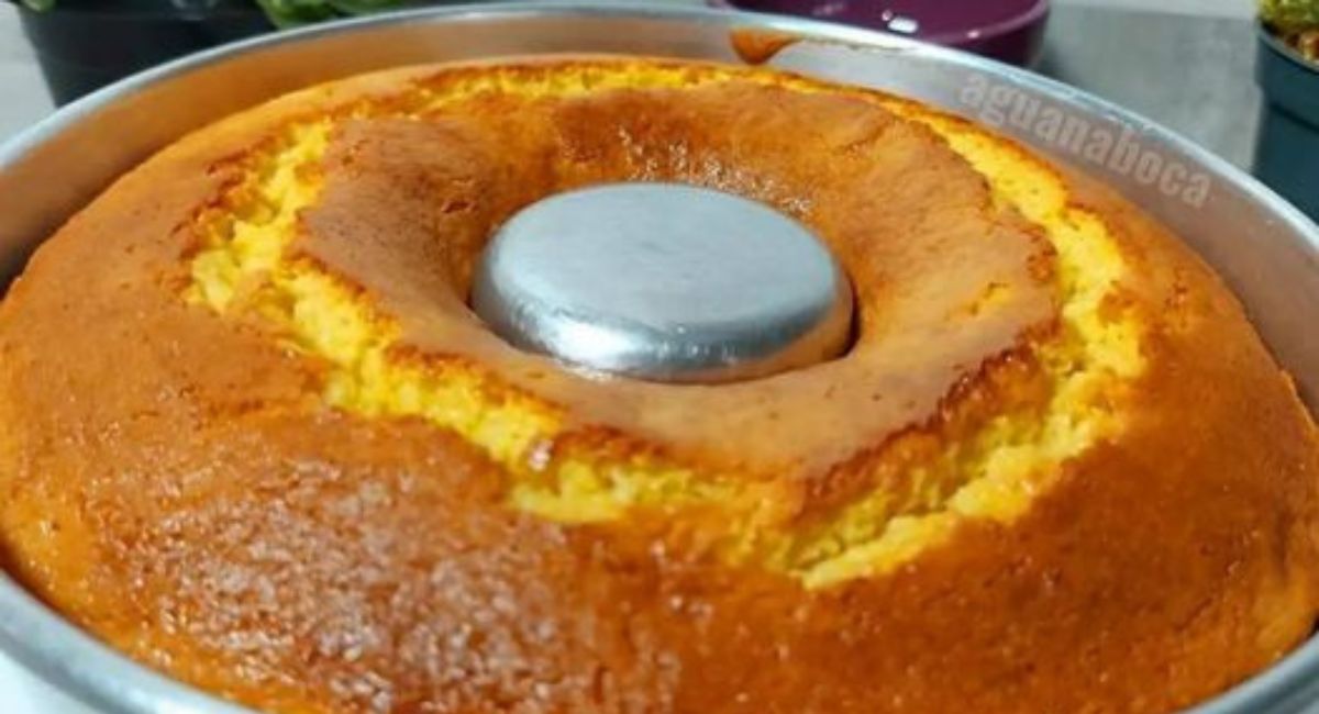 Bolo de fubá com laranja de liquidificador