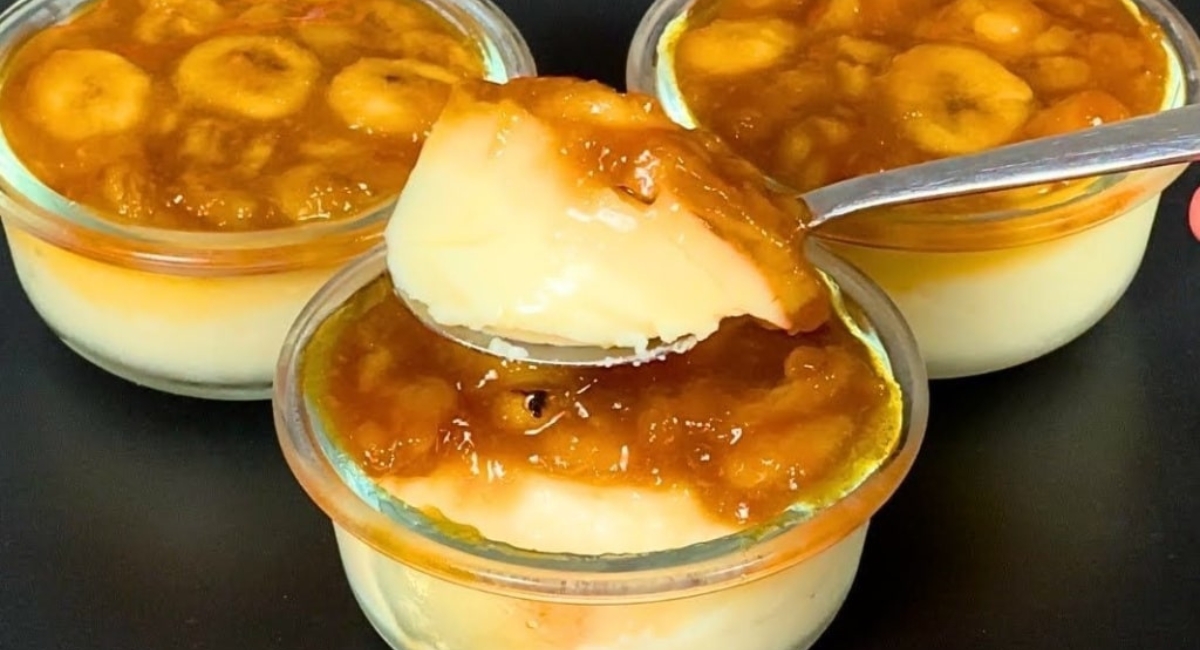 Só leite e banana! A sobremesa caseira mais deliciosa em apenas 5 minutos! Sem precisar assar!
