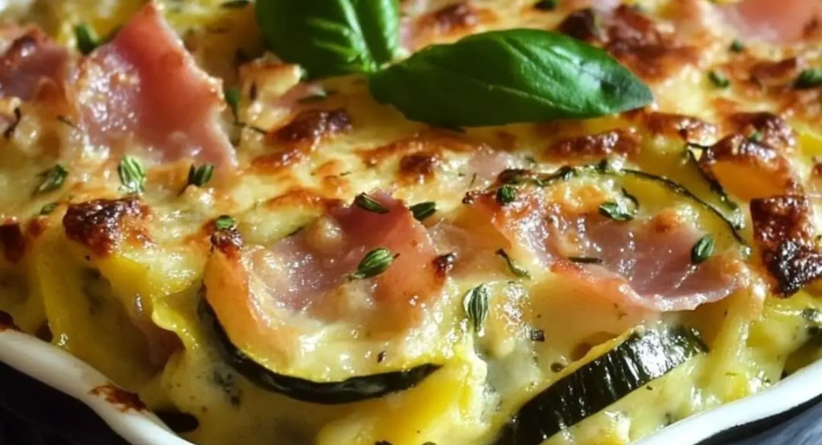 Gratin Courgettes, Jambon, Riz : Un Plat Confortable et Savoureux