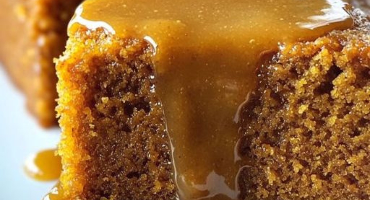 Two-Ingredient Pumpkin Cake with Apple Cider Glaze