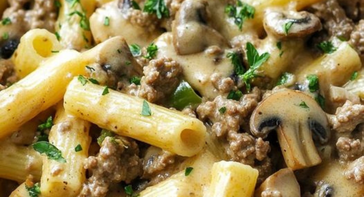 Philly Cheesesteak pasta