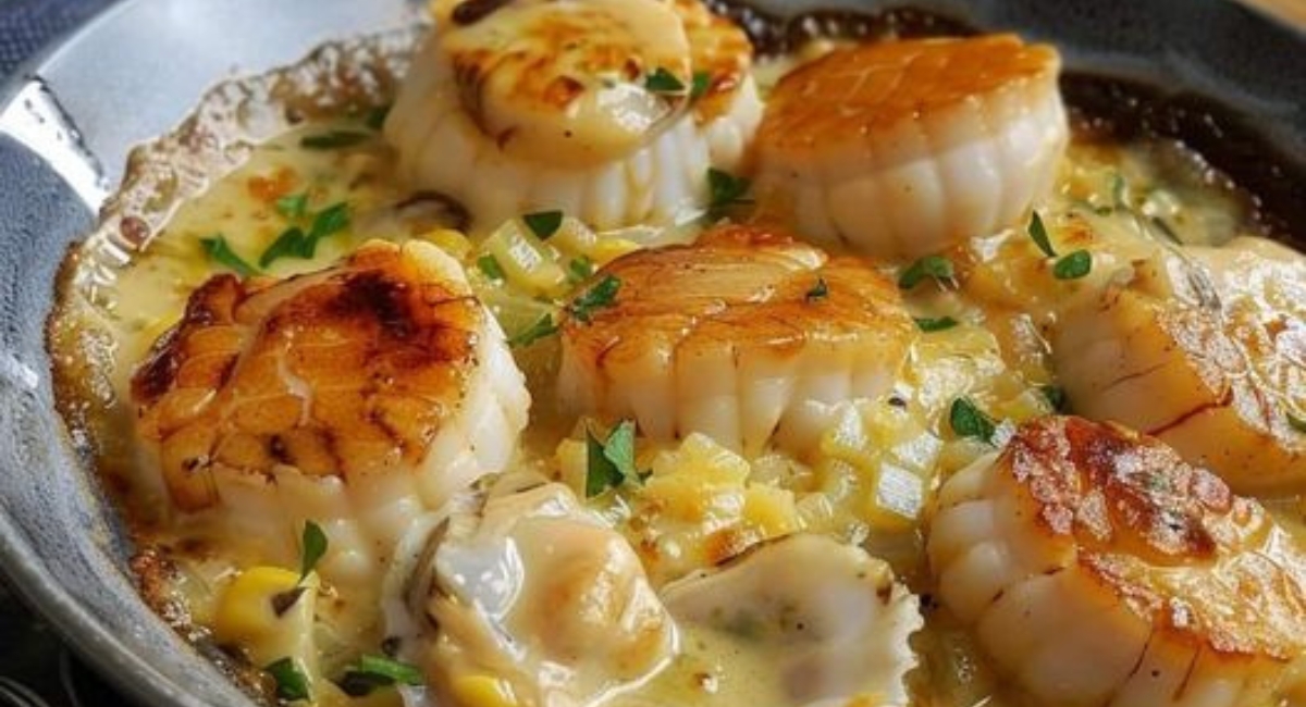 Cassolettes de Noix de Saint-Jacques à la Sauce Normande