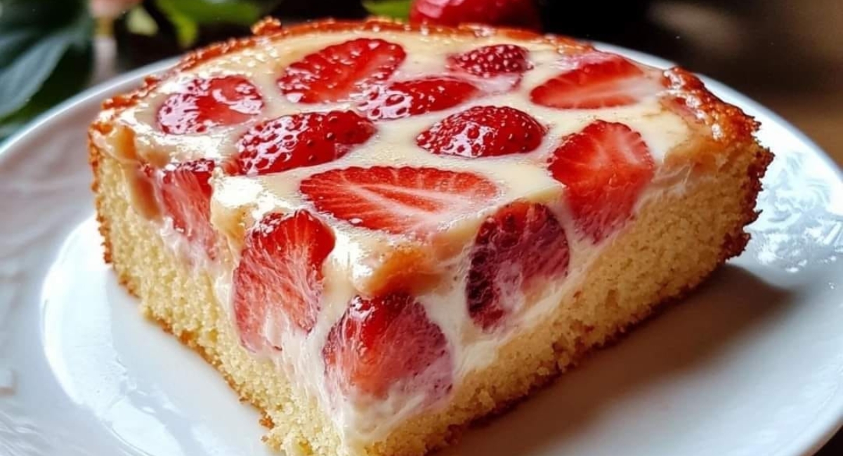 Gâteau au yaourt et aux fraises