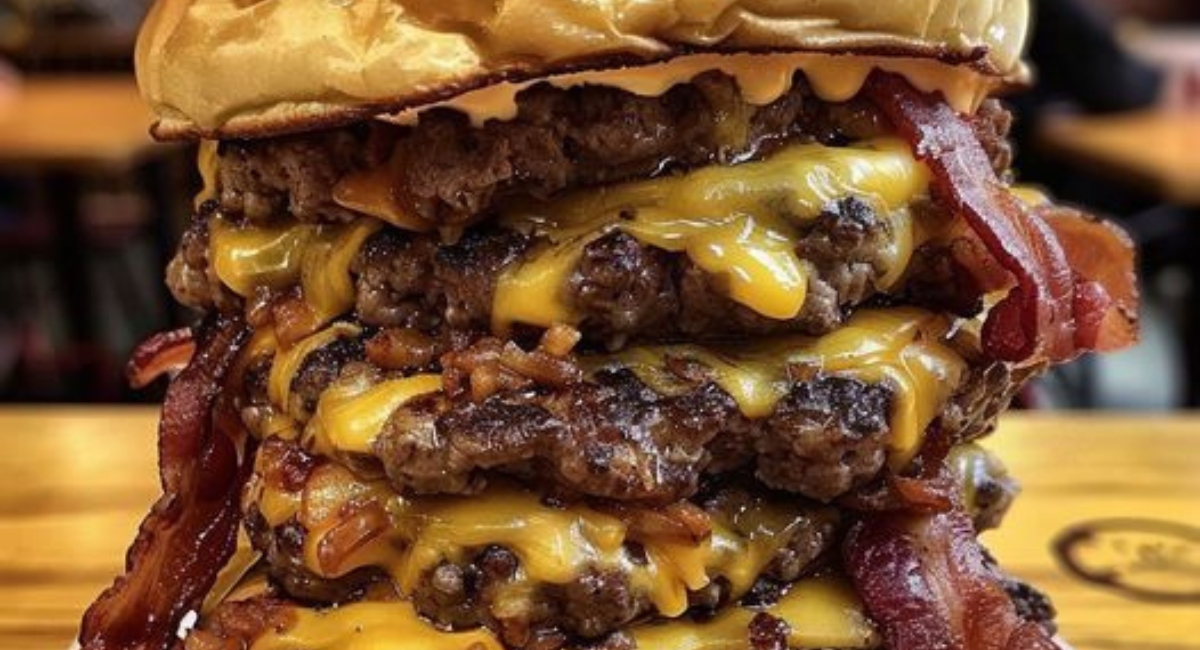 Towering Bacon Cheeseburger